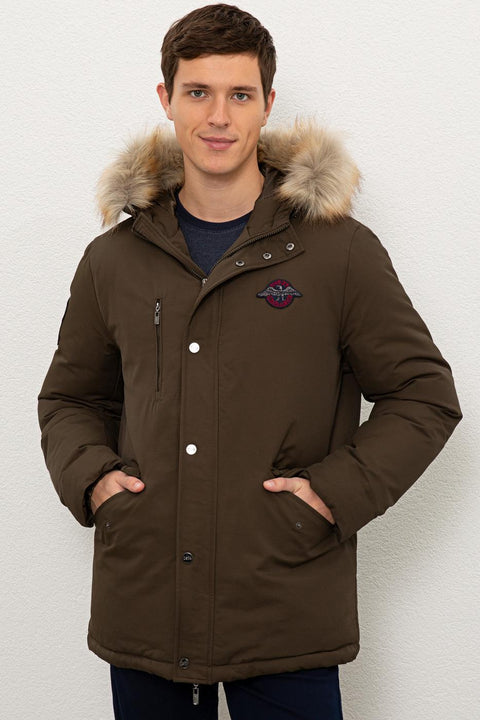 Us Polo  Assn Men Khaki Coat Syntheti