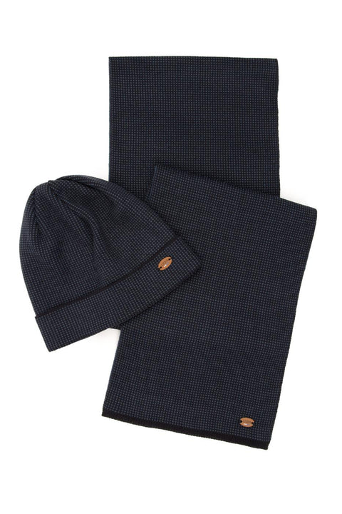 Us Polo Assn  Men's Navy Blue Scarf Beret Set