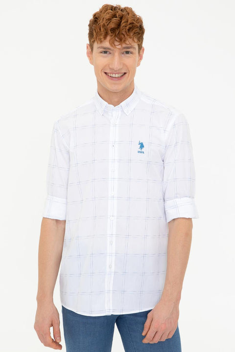 Us Polo Assn Men's White Shirt Long Sleeve 50237151-VR013