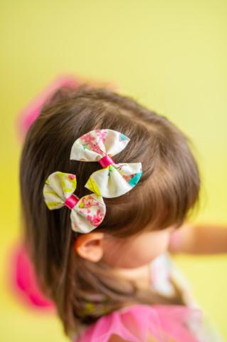 Pixy Love Girl Light Beige Spring Bowknot 2 Piece Clips