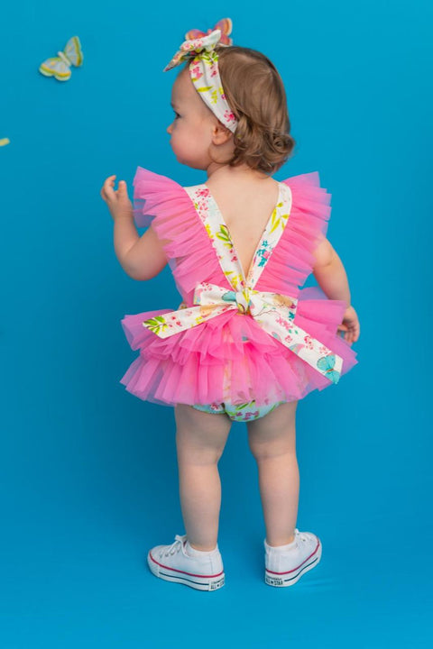 Pixy Love Baby Girl Light Beige Coco Spring Rompers