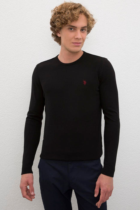 Us Polo Assn Men's Black Basic Knitwear Sweater 50224730-VR046