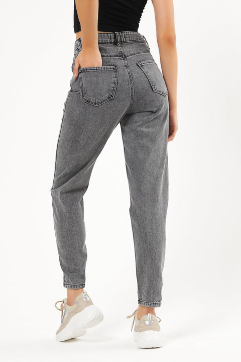 TonnyBlack Smoked Women Patterned High Waist Mom Pants TBG059-1_109