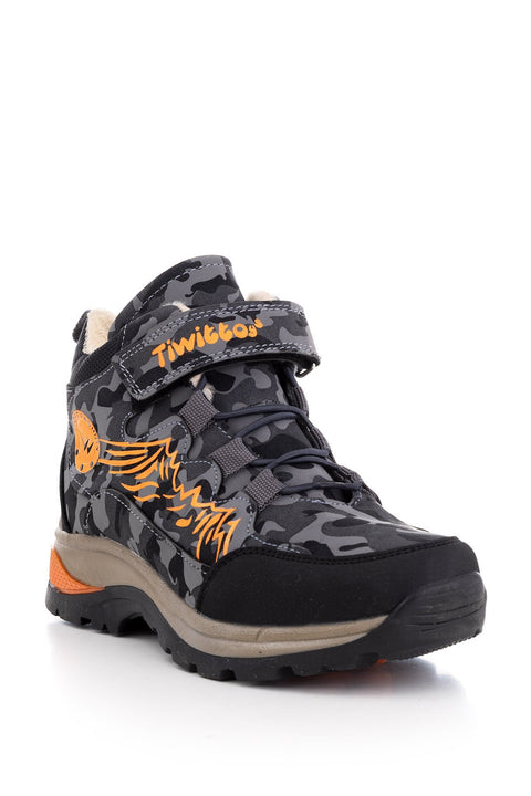 Tonny Black Smoked Orange Kids Trekking Boots