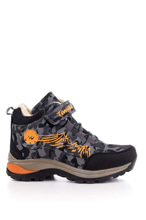 Tonny Black Smoked Orange Kids Trekking Boots