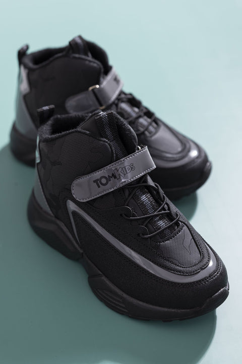 Tonny Black Smoked Black Kids Trekking Boots