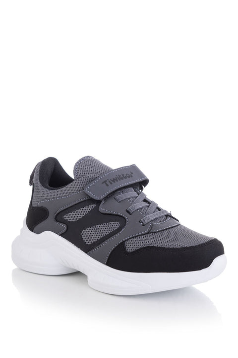 TonnyBlack Smoked Black Kids Sports Shoes