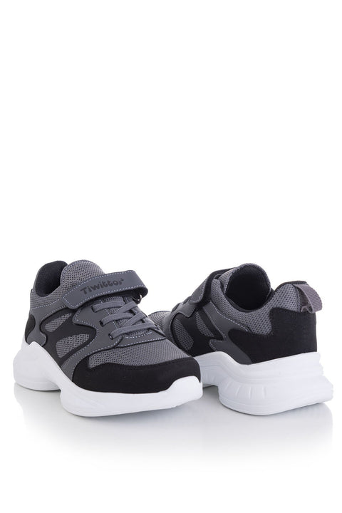 TonnyBlack Smoked Black Kids Sports Shoes