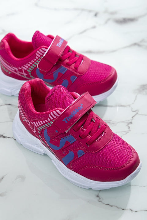 TonnyBlack  Fuchsia Kids Sport Shoes