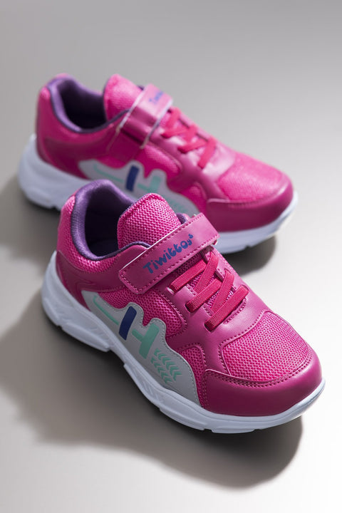 TonnyBlack Fuchsia Kids Sport Shoes