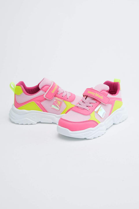 Tonny Black Fuchsia Kids Sport Shoes