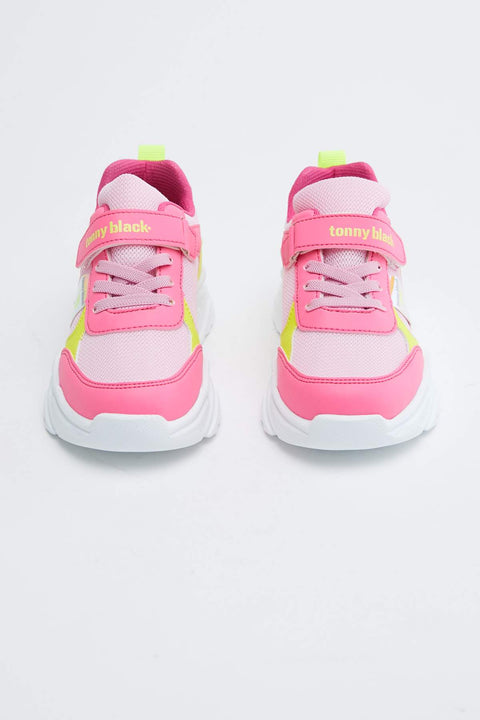 Tonny Black Fuchsia Kids Sport Shoes