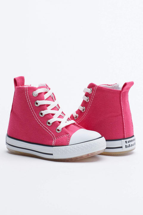 TonnyBlack Fuchsia Kids Light Sports Shoes Long