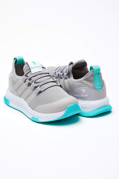 Tonny Black Gray Green Kids Sport Shoes