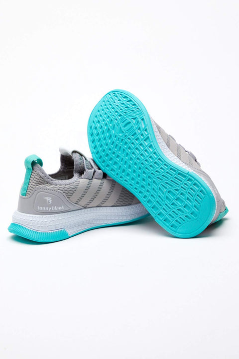 Tonny Black Gray Green Kids Sport Shoes