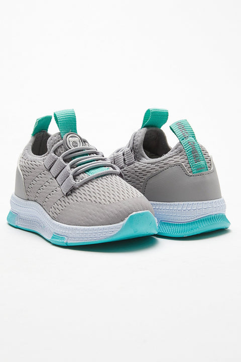 TonnyBlack Gray Green Kids Sport Shoes
