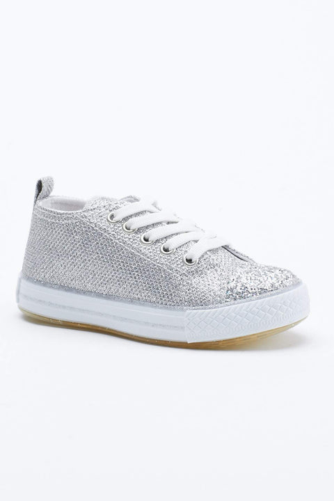 TonnyBlack Silver Kids Light Sports Shoes