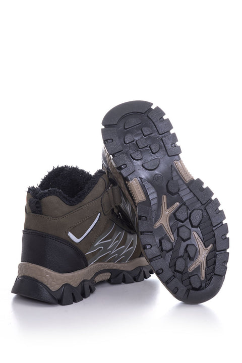 Tonny Black Khaki Kids Trekking Boots Tbwin