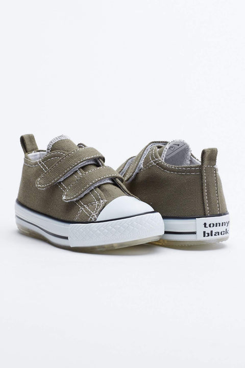Tonny Black Khaki Children's Sports Shoes Light Velcro
