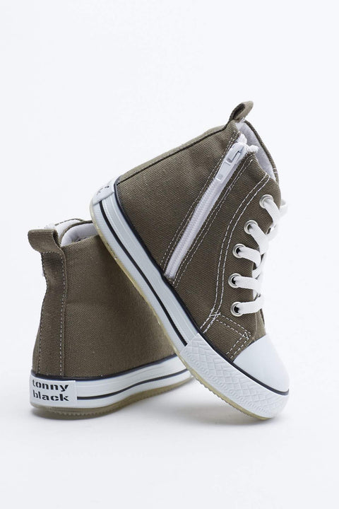 TonnyBlack Khaki Children's Lighted Sports Shoes Long