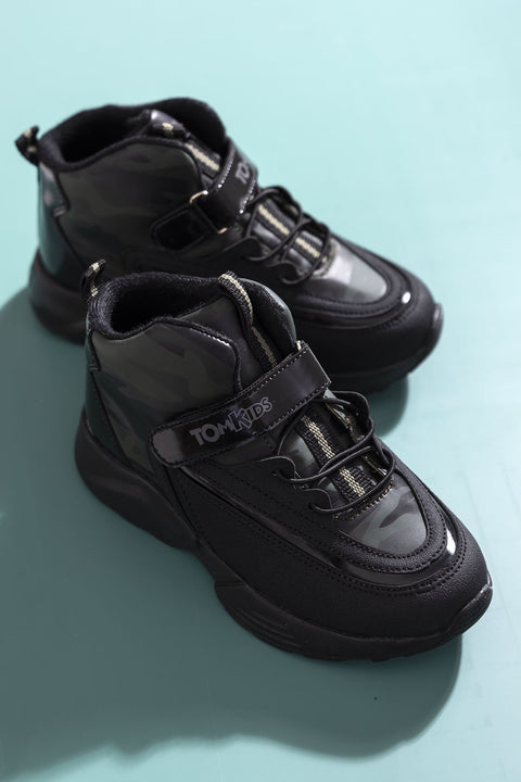 Tonny Black Khaki Black Kids Trekking Boots