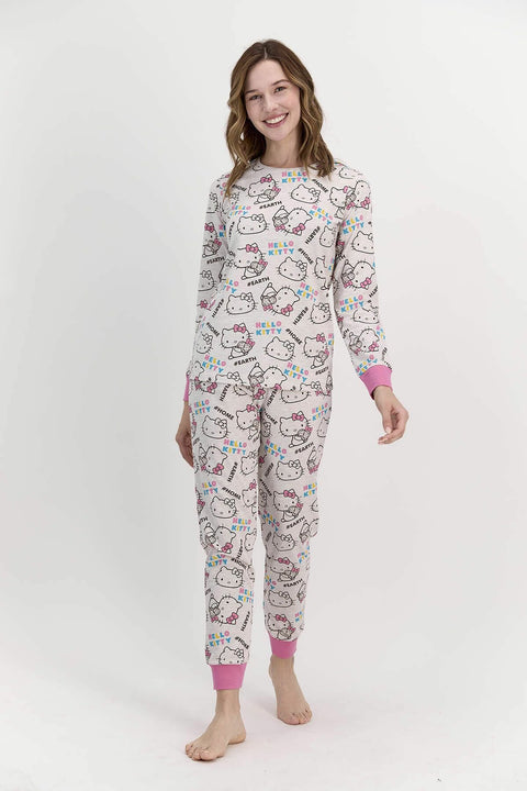 Hello Kitty Licensed  Orange Women's Pajamas Set