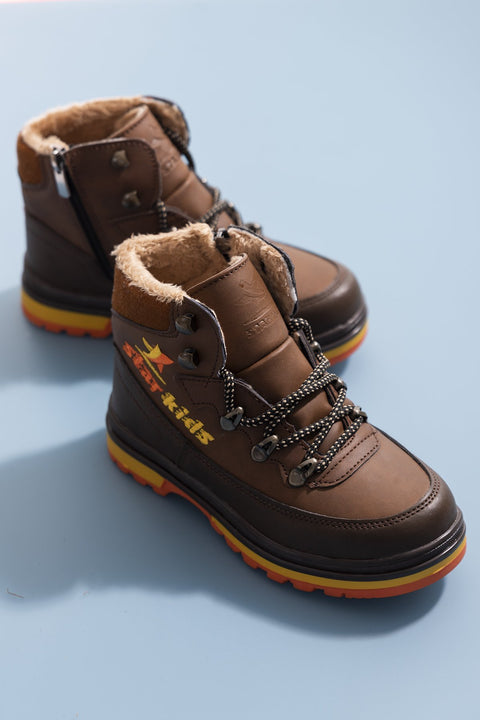 Tonny Black Brown Kids Trekking Boots