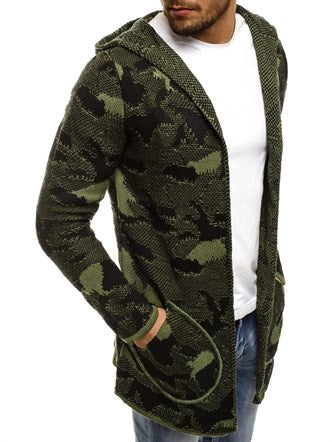 Madmext Men's Camouflage Patterned Knitwear Cardigan 2179