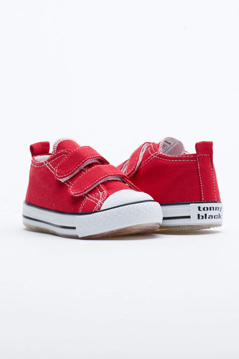TonnyBlack Red Kids Sneakers Light Velcro