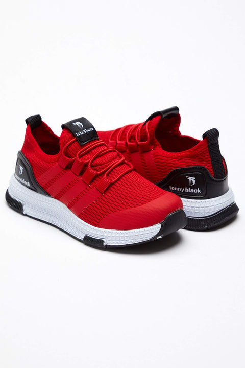 Tonny Black Red Kids Sneakers