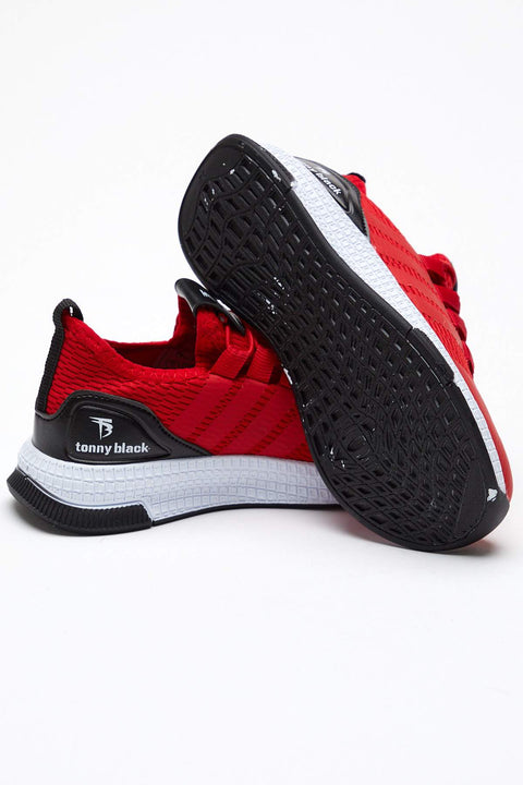 Tonny Black Red Kids Sneakers