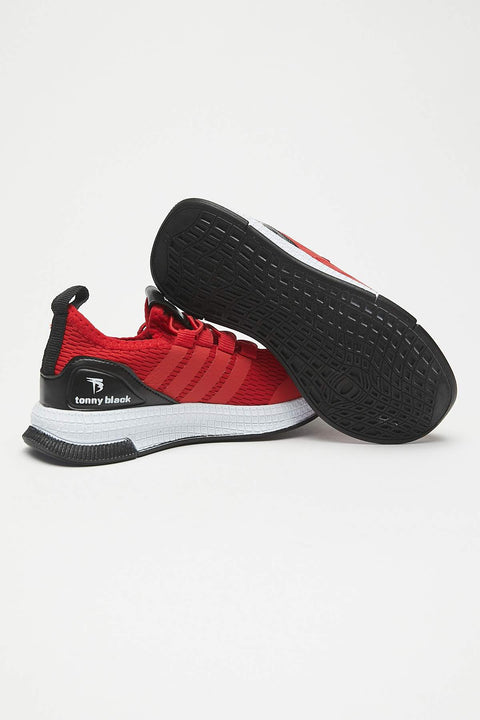 Tonny Black Red Kids Sneakers