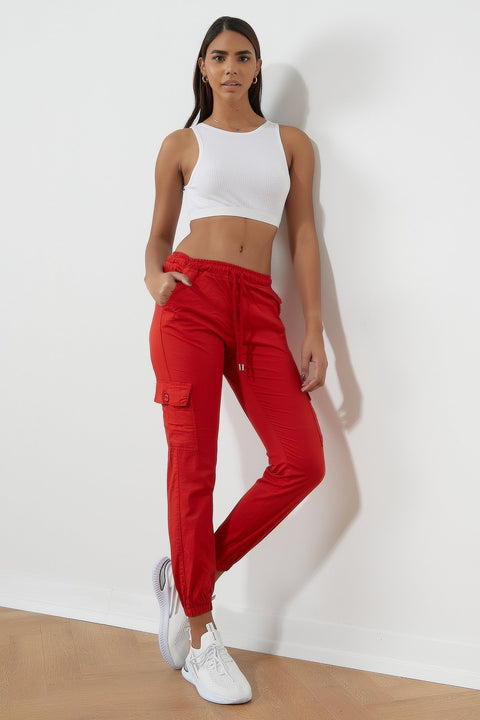 TonnyBlack Red Women's Waist Elastic Elastic Trousers ﻿TBG001-1_123