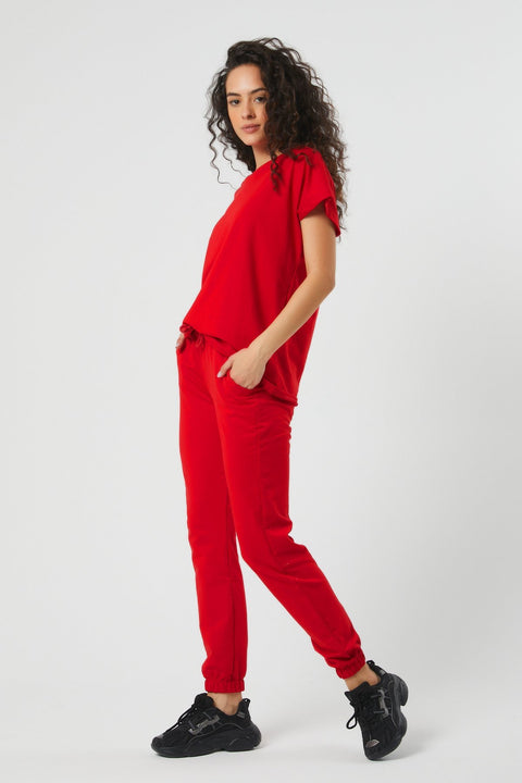 TonnyBlack Red Women's Tracksuit Set