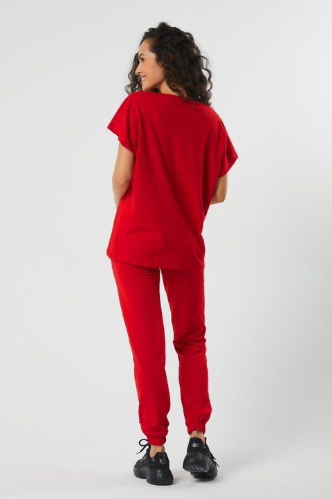 TonnyBlack Red Women's Tracksuit Set