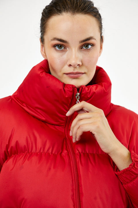 TonnyBlack Red Women's Oversize Filled Inflatable Waterproof Coat TBG069-1_123