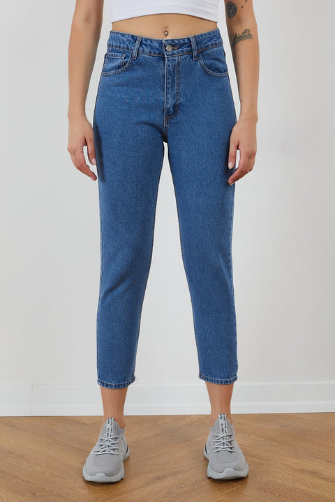 TonnyBlack Jeans Blue Women's Waist Elastic Jeans TBG038-1_351
