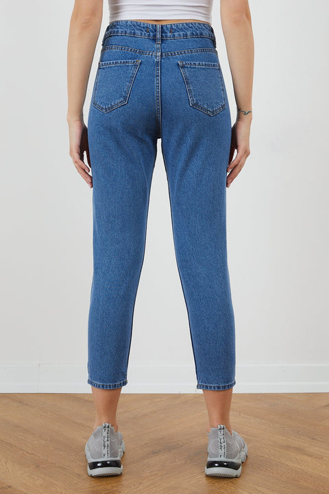 TonnyBlack Jeans Blue Women's Waist Elastic Jeans TBG038-1_351