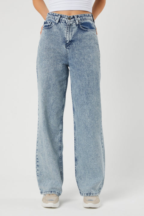 TonnyBlack Jeans Blue Women's Wide Leg Denim PantsTBG039-1_351