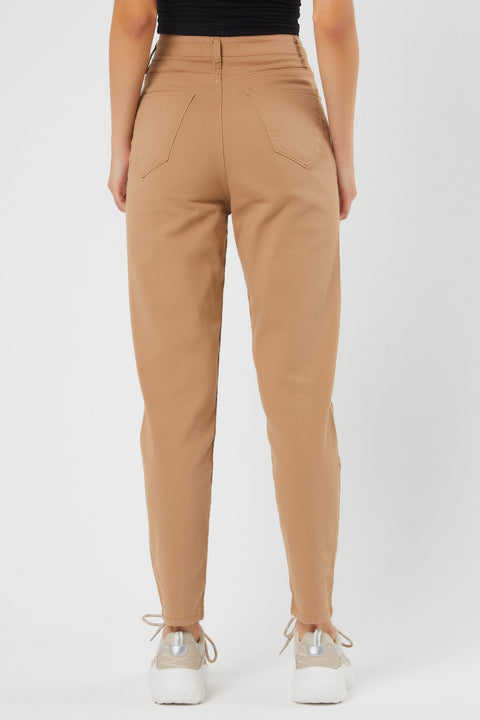 TonnyBlack Cream Women Pyramid Linen Pants TBG047-1_124