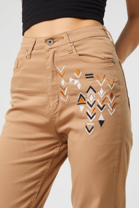 TonnyBlack Cream Women Pyramid Linen Pants TBG047-1_124