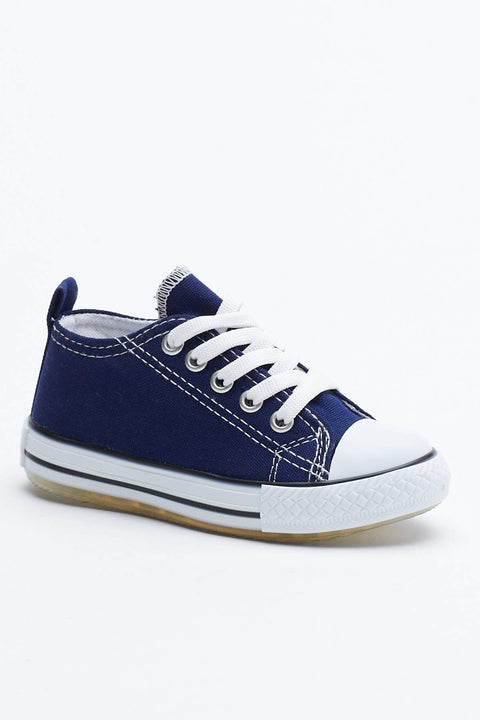 TonnyBlack Navy Blue Kids Lighted Sports Shoes