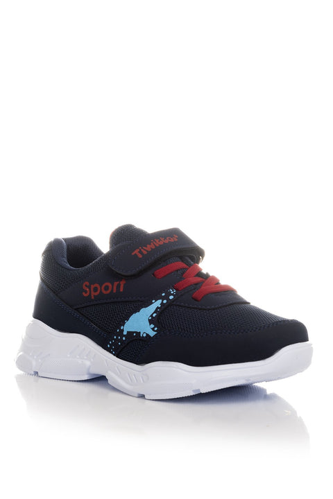 TonnyBlack  Navy Blue Red Kids Sport Shoes