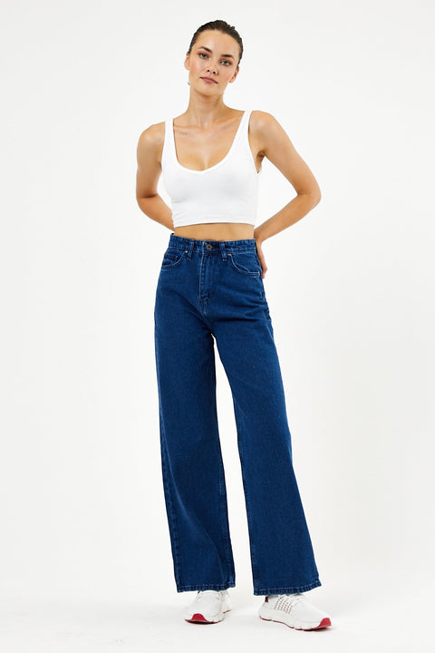 TonnyBlack Navy Blue Women's Long Palazzo Pants TBG074-1_112