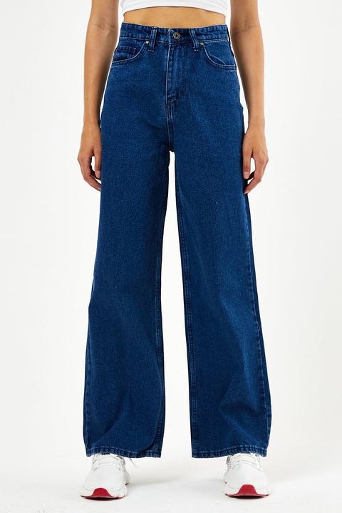 TonnyBlack Navy Blue Women's Long Palazzo Pants TBG074-1_112