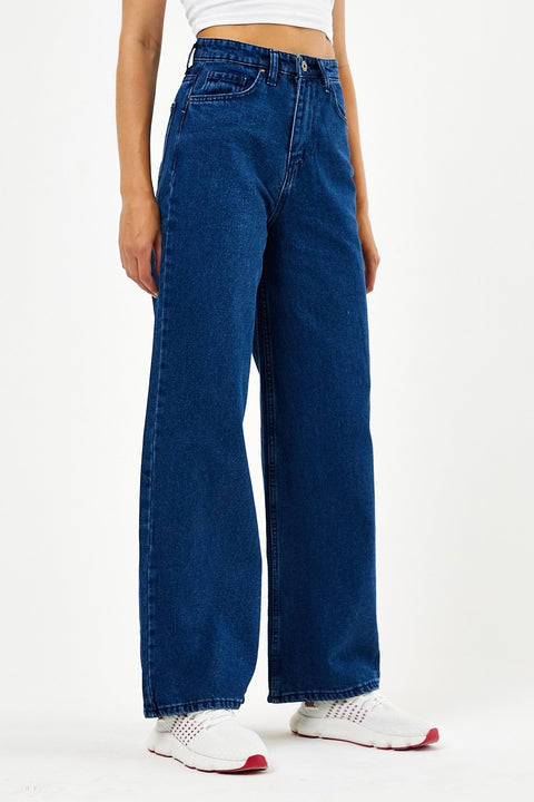 TonnyBlack Navy Blue Women's Long Palazzo Pants TBG074-1_112