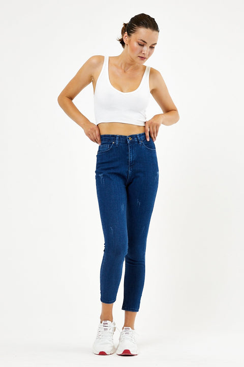 TonnyBlack Navy Blue Women's Classic Lycra Jeans TBG077-1_112