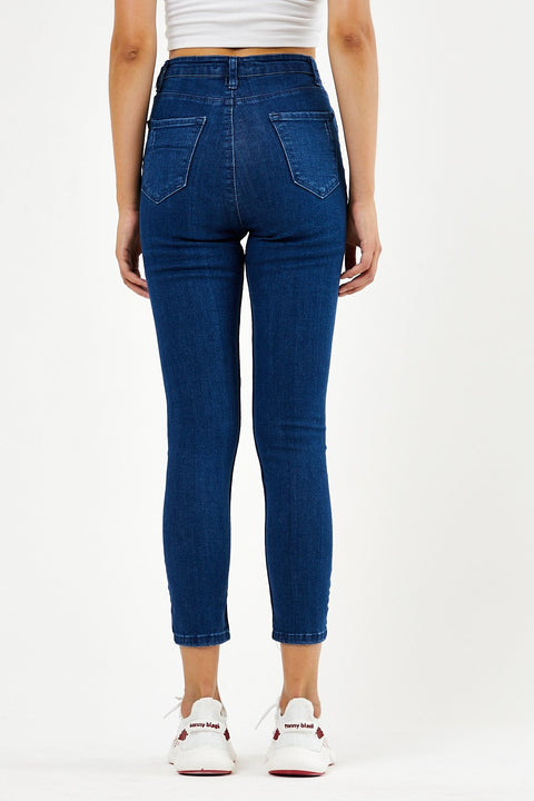 TonnyBlack Navy Blue Women's Classic Lycra Jeans TBG077-1_112