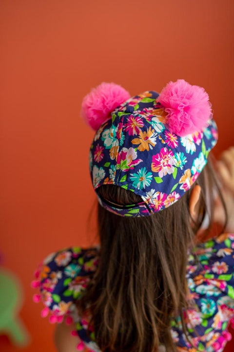 Pixy Love Girl's Navy Blue Floral Hat