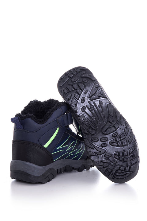 Tonny Black Navy Blue Oil Kids Trekking Boots Tbwin